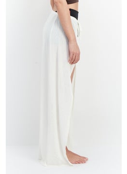 NA-KD Women Tie Dye Maxi Beachwear Skirt, Off White  - Image 4