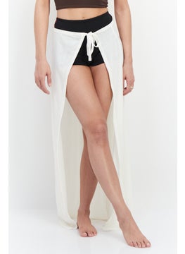 NA-KD Women Tie Dye Maxi Beachwear Skirt, Off White  - Image 1