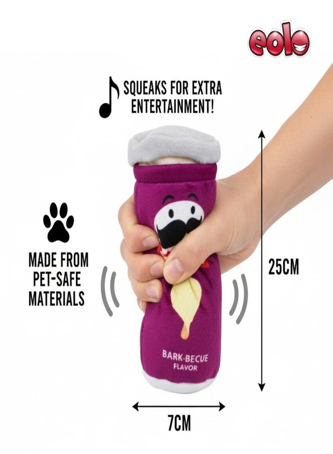 إيولو لعبة برينجلز صريرية للكلاب من إيولو | لعبة قطيفة ممتعة للمضغ والجلب مع صفارة مدمجة | لعبة متينة وآمنة للحيوانات الأليفة للعب النشط (بنفسجي) - Image 3