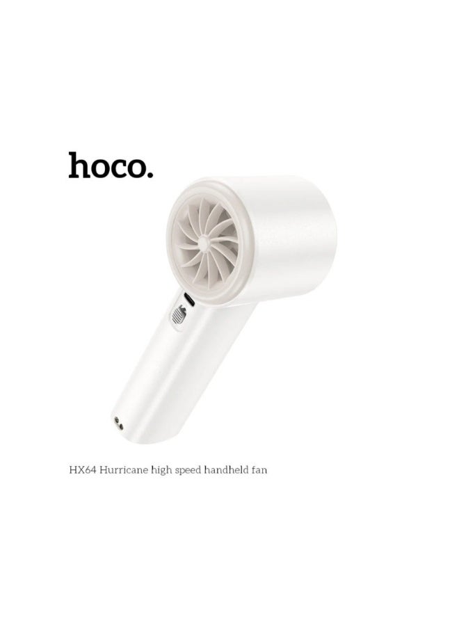 Hoco HX64 Portable Fan High Speed for Bedroom Summer Portable Adjustment Rechargeable Large Wind Digital Display Fan - Image 2