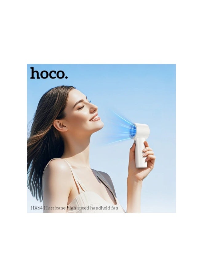 Hoco HX64 Portable Fan High Speed for Bedroom Summer Portable Adjustment Rechargeable Large Wind Digital Display Fan - Image 3