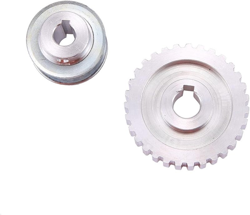 Tuccbay 2Pcs Metal Synchronous Pulley And Belt Drive Gears For Mini Lathe And Metal Cutting Machine - Image 1