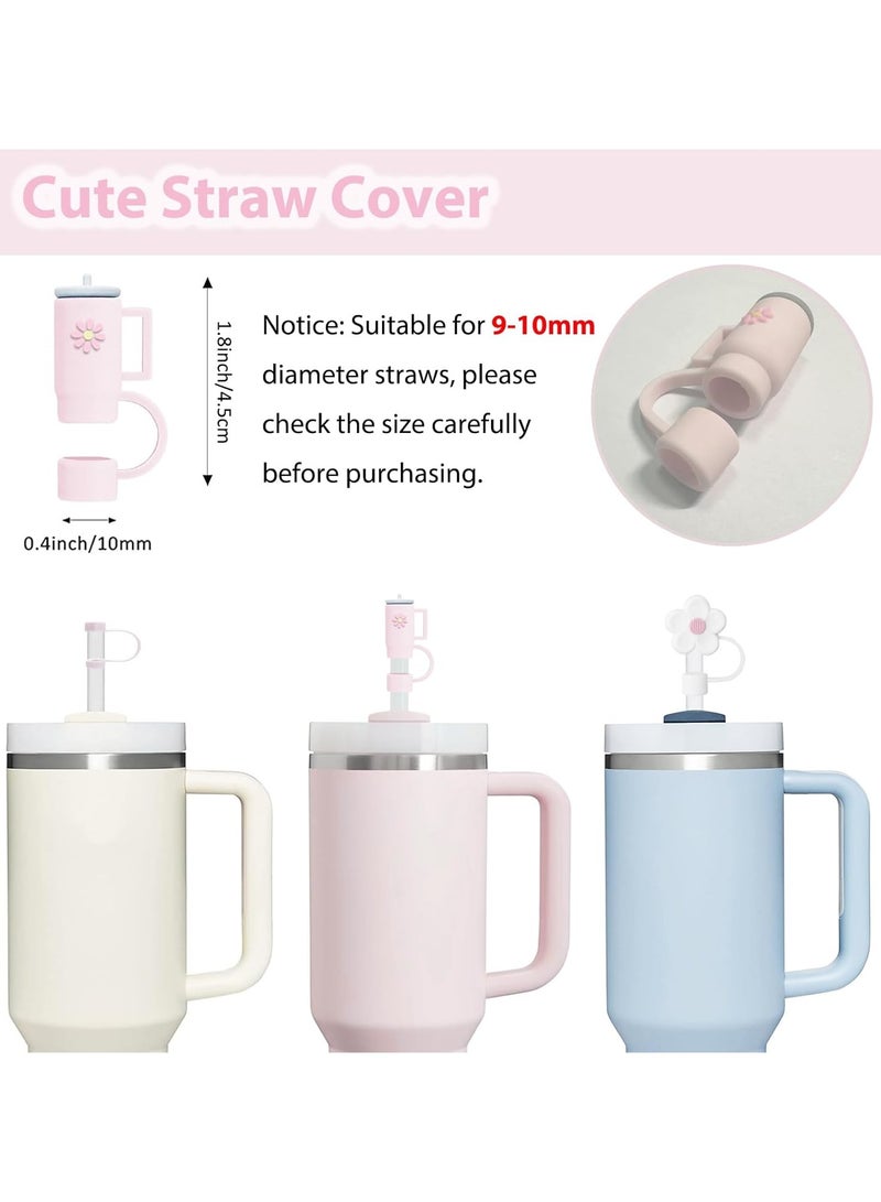 Mmmon Cup Accessories Set including 6 Pcs Silicone Spill Proof Stopper, 2 Pcs Straw CoverCap for 9-10 mm Straws, 1 Pcs pink SiliconeBoot for  Cup 40oz，30ozTumbler (pink) Cup Accessories Set - Image 2