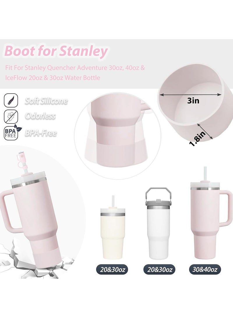 Mmmon Cup Accessories Set including 6 Pcs Silicone Spill Proof Stopper, 2 Pcs Straw CoverCap for 9-10 mm Straws, 1 Pcs pink SiliconeBoot for  Cup 40oz，30ozTumbler (pink) Cup Accessories Set - Image 3