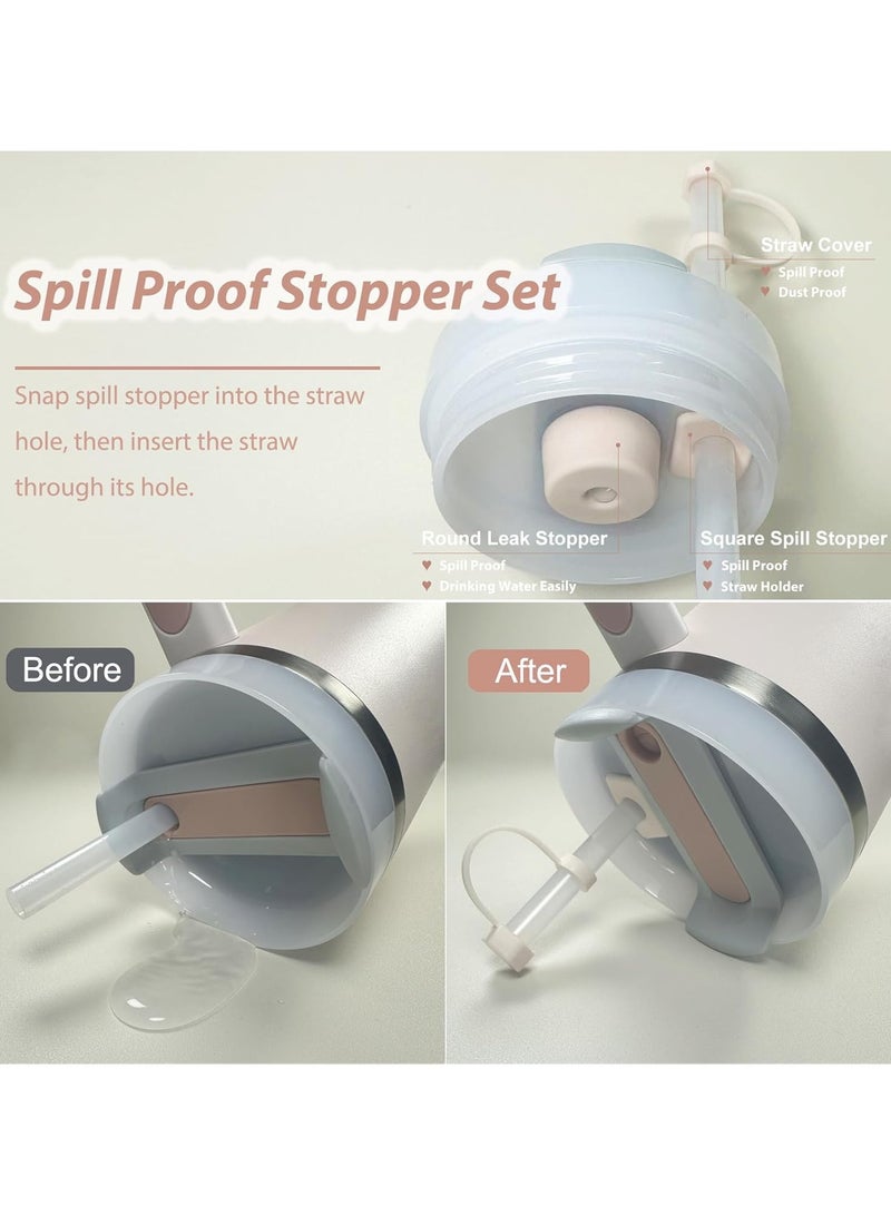 Mmmon Cup Accessories Set including 6 Pcs Silicone Spill Proof Stopper, 2 Pcs Straw CoverCap for 9-10 mm Straws, 1 Pcs pink SiliconeBoot for  Cup 40oz，30ozTumbler (pink) Cup Accessories Set - Image 4