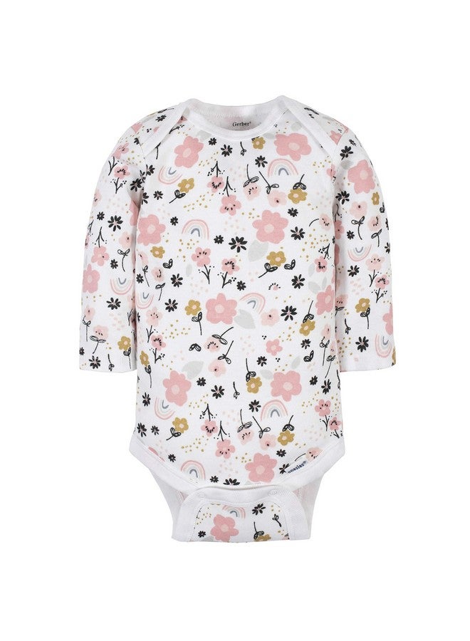 Gerber Gerber Baby Girls' 6-Pack Long-Sleeve Onesies Bodysuits, Bear Pink, 12 Months  - Image 4