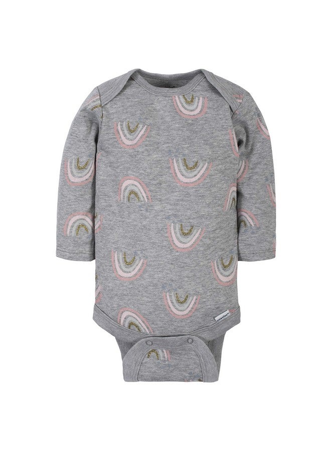 Gerber Gerber Baby Girls' 6-Pack Long-Sleeve Onesies Bodysuits, Bear Pink, 12 Months  - Image 3