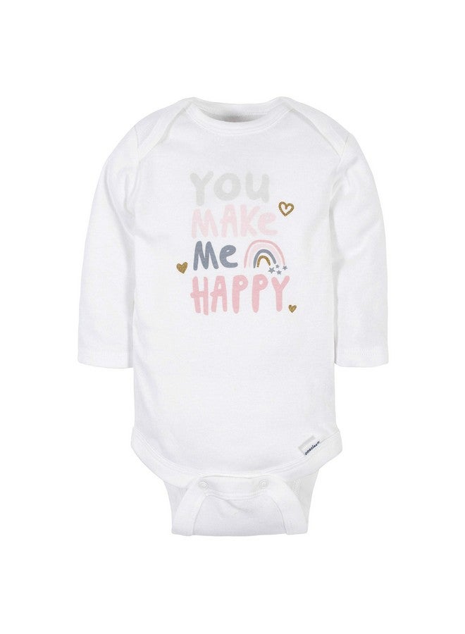 Gerber Gerber Baby Girls' 6-Pack Long-Sleeve Onesies Bodysuits, Bear Pink, 12 Months  - Image 2