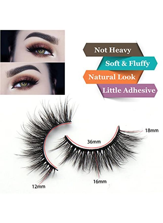 Losha Eyelashes Natural Look Faux Mink Lashes Pack Handmade Fluffy False Eyelashes 14 Pairs Cat Eye Lashes - Image 4