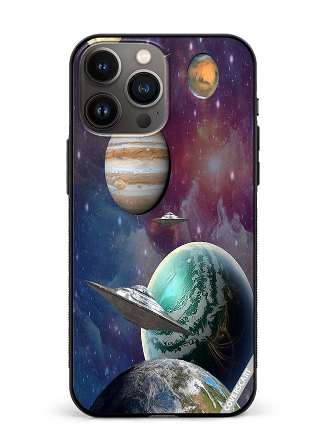 COVERSCART Protective Case Cover For Apple iPhone 13 Pro Galaxy Design Black