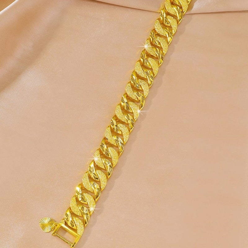 Vietnam Sand Gold Men'S Boutique Whip Bracelet Explosion Twist Plating 24K Gold 15Mm Watch Chain - Image 4