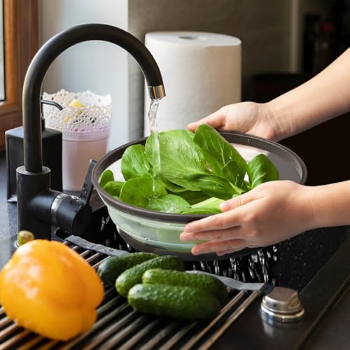 MAGJIUKE Microwave Splatter Cover & Silicone Mat – Collapsible, Vented, Reusable Food Guard and Plate Cover with Heat-Resistant Trivet for Pots, Pans, and Kitchen Counter, Black - Image 5