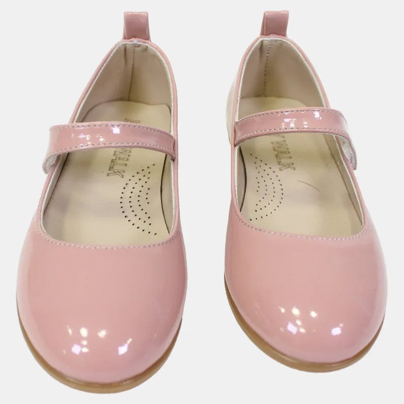 EASY Girls Leather Shoes – Shiny Pink - Image 3