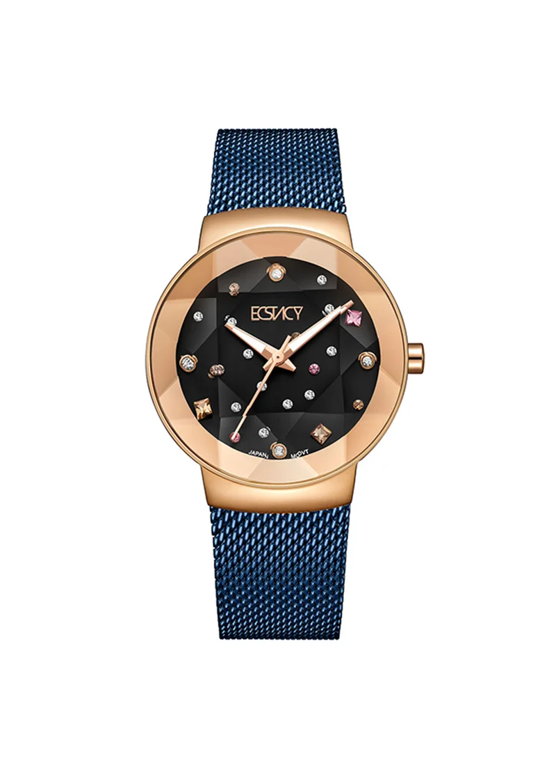 إكستاسي Women's Analog Round Shape Stainless Steel Wrist Watch E23504-KMNN - 33 Mm