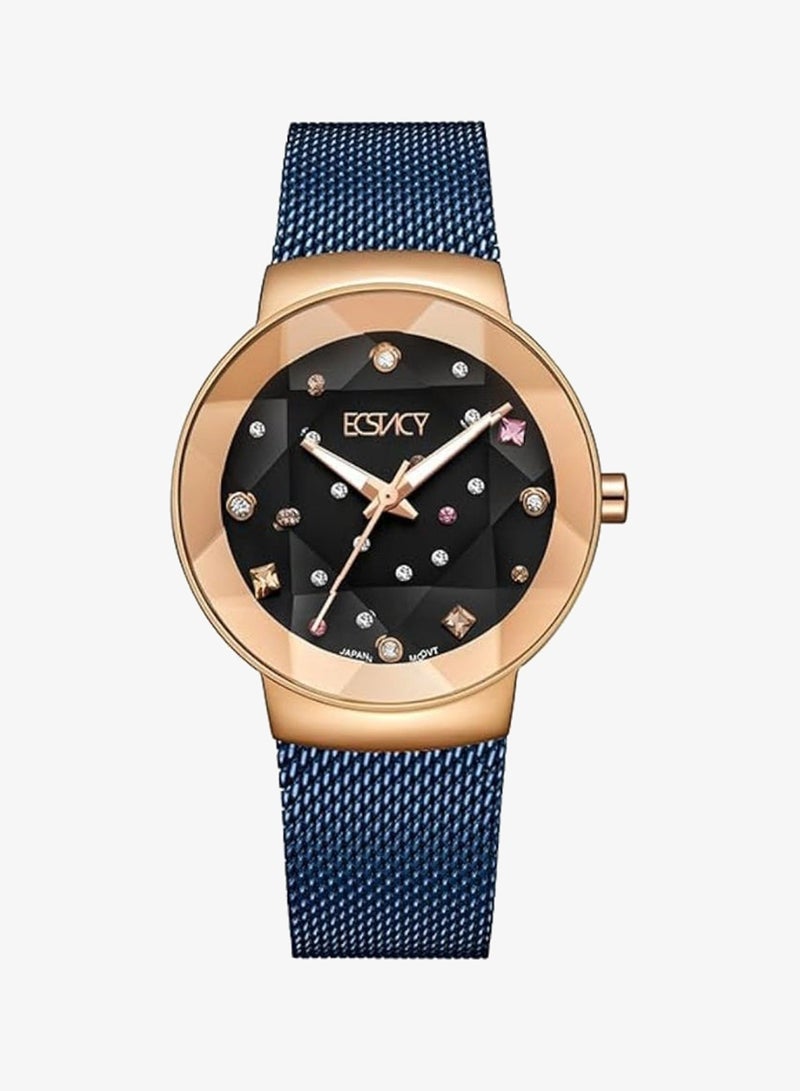 Ecstacy Women's GL36 Movement Watch, Analog Display and Stainless Steel Strap - E23504-KMNN, Blue - Image 1