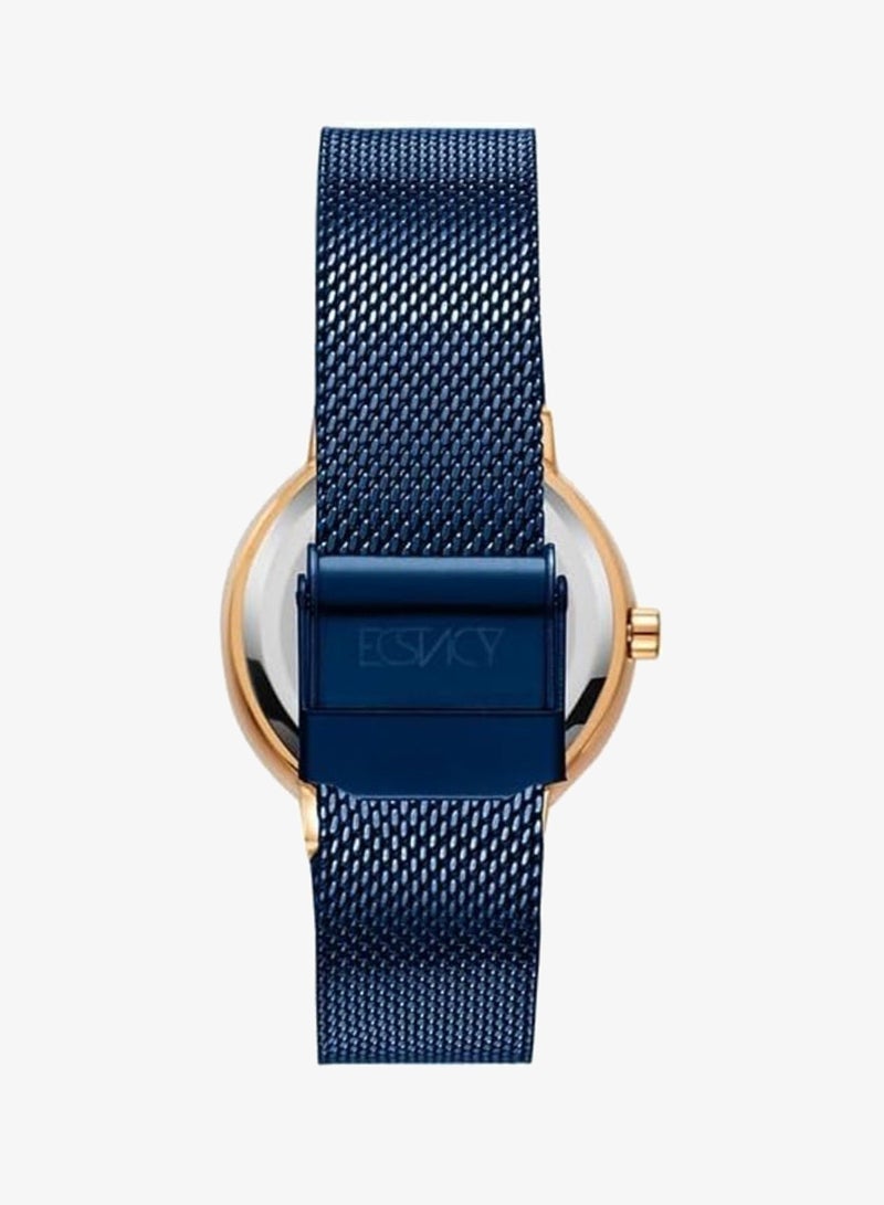 Ecstacy Women's GL36 Movement Watch, Analog Display and Stainless Steel Strap - E23504-KMNN, Blue - Image 3