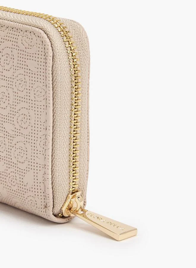 Flora Bella By Shoexpress BEIGE Flora Bella Floral Textured Zip-Around Wallet for Women | Best Price UAE