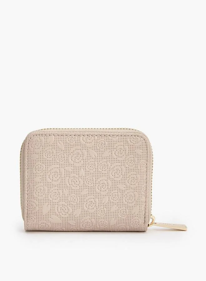 Flora Bella By Shoexpress BEIGE Flora Bella Floral Textured Zip-Around Wallet for Women | Best Price UAE