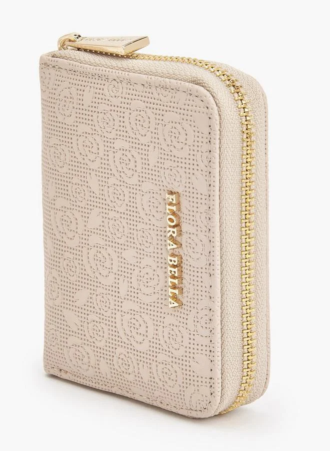 Flora Bella By Shoexpress BEIGE Flora Bella Floral Textured Zip-Around Wallet for Women | Best Price UAE