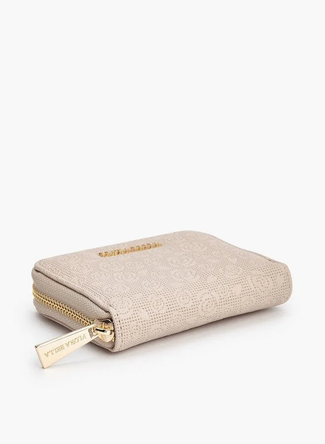 Flora Bella By Shoexpress BEIGE Flora Bella Floral Textured Zip-Around Wallet for Women | Best Price UAE