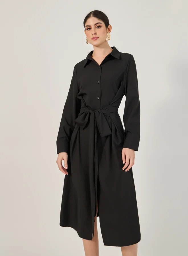 Styli Belted Midi Shirtdress