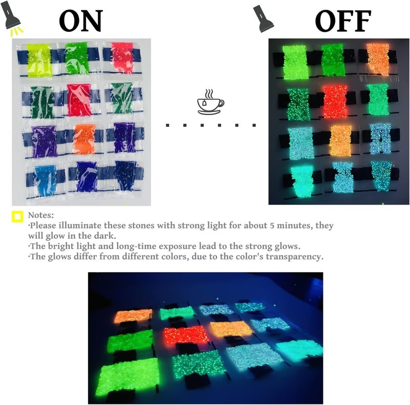 Forever young Glow in The Dark Diamond Painting Beads for Diamond Dots Accessories, 20 Colors Square Diamond Painting Drills Flatback Rhinestones for Crafts, Diamonds for Diamond Painting Bead Art Gem Art, 4000PCS - Image 2