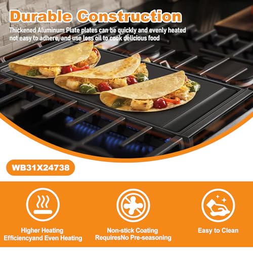 folosem WB31X24738 Stove Griddle Replacement for GE Stove Top Griddle Parts JGB700SEJ4SS JGSS66SEL3SS A Healthy Aluminium Cast Frying Pan - Image 3