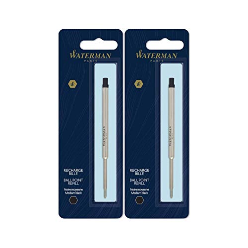 Waterman Black Medium Point Ballpoint Pen Refill (2 Pack) - Image 5