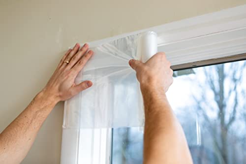 Duck Brand Window Insulation Kit - Winter Seal Kit Fits up to 10 Windows - Rolled Shrink Film Cuts to Size for Easy Indoor Installation - Tape Included - 62 In. by 420 In.- Clear - Image 5