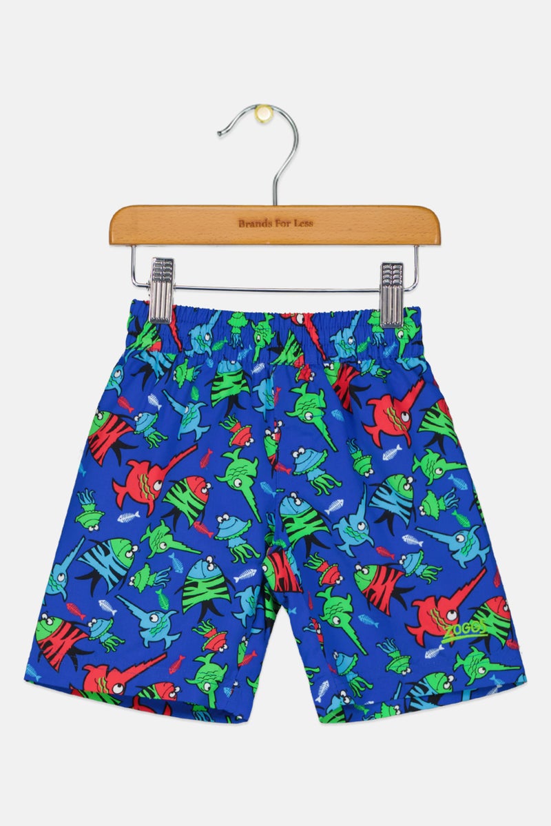 ZOGGS Toddlers Boy Graphic Print Board Shorts, Multicolor - Image 1