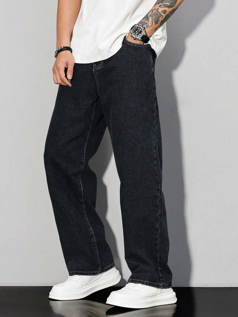KOTTY Mens Solid Badab Black Coin Pocket Losse fit Jeans (Black,32)-KTTMENSJEANS489_32 - Image 5