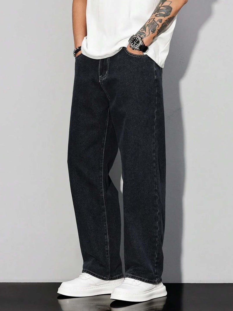 KOTTY Mens Solid Badab Black Coin Pocket Losse fit Jeans (Black,32)-KTTMENSJEANS489_32 - Image 4