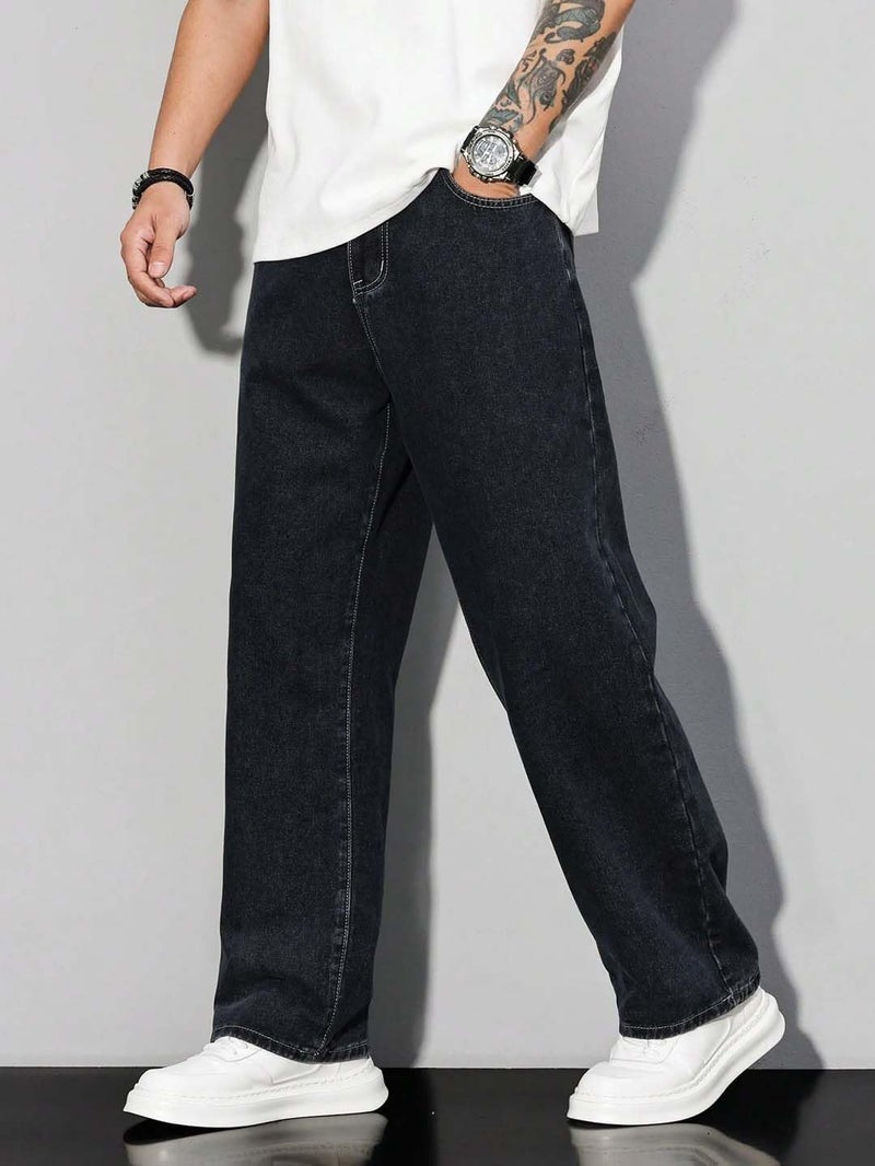 KOTTY Mens Solid Badab Black Coin Pocket Losse fit Jeans (Black,32)-KTTMENSJEANS489_32 - Image 2