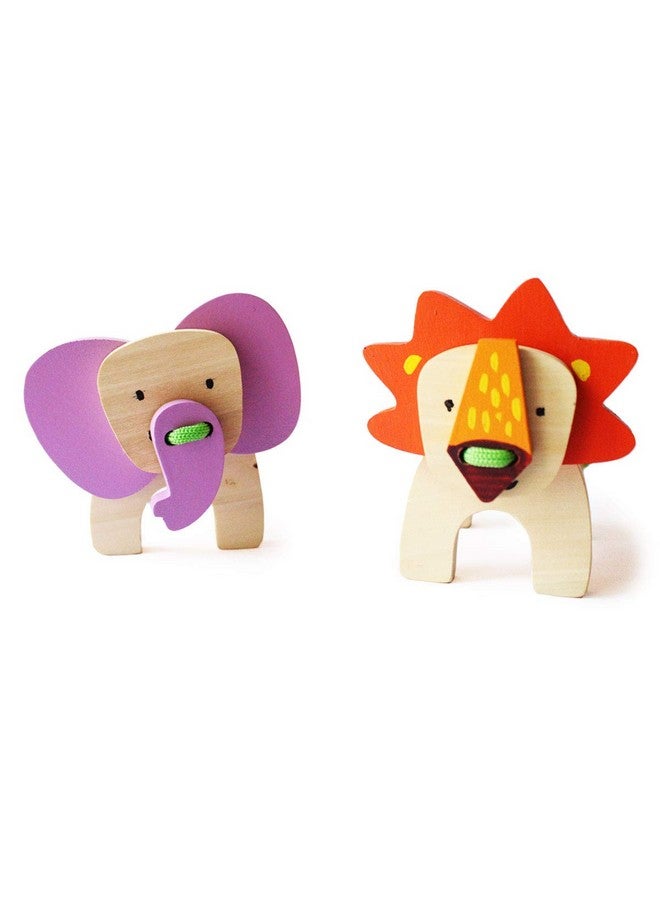 Shumee 2-In-1 Wooden Lacing & Pegging Toys- Safari Animal Themed | 2 Years+ | Eco Friendly & Safe | Organic & Non Toxic | Focused Play - Image 1