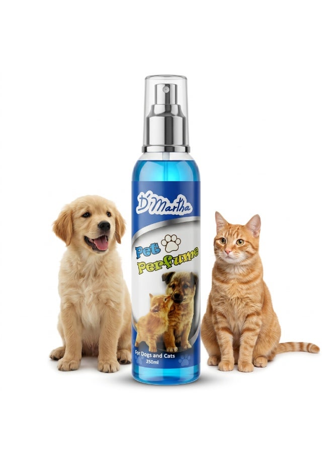 D'Martha Pet Perfume for Dogs & Cats 250ml – Long Lasting Fresh Fragrance Spray, Pet Deodorizer & Grooming Mist, Odor Eliminator Cologne for Puppies, Kittens, Dogs & Cats - Image 1