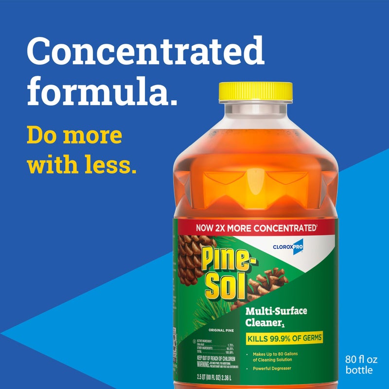 Pine Sol CloroxPro Pine-Sol Multi-Surface Cleaner, All Purpose Cleaner, Original Pine, 80 Fluid Ounces (60606) (Package May vary) - Image 2