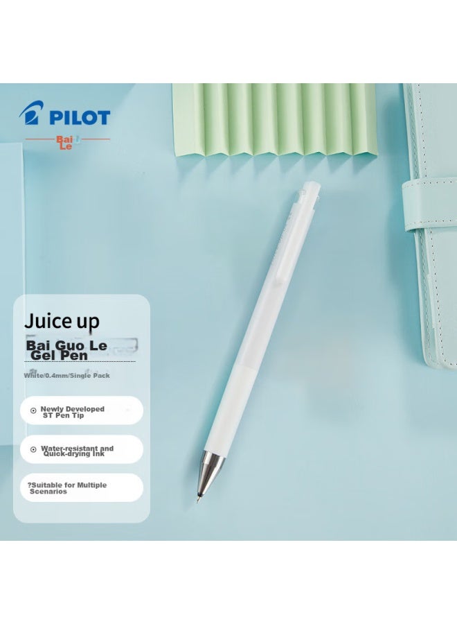 Pilot Juice Up New Fruit Juice Pen, Retractable Gel Pen, For Students' Journaling, Colorful Ink, 0.4Mm, Single Pen, White, Ljp-20S4 - Image 1
