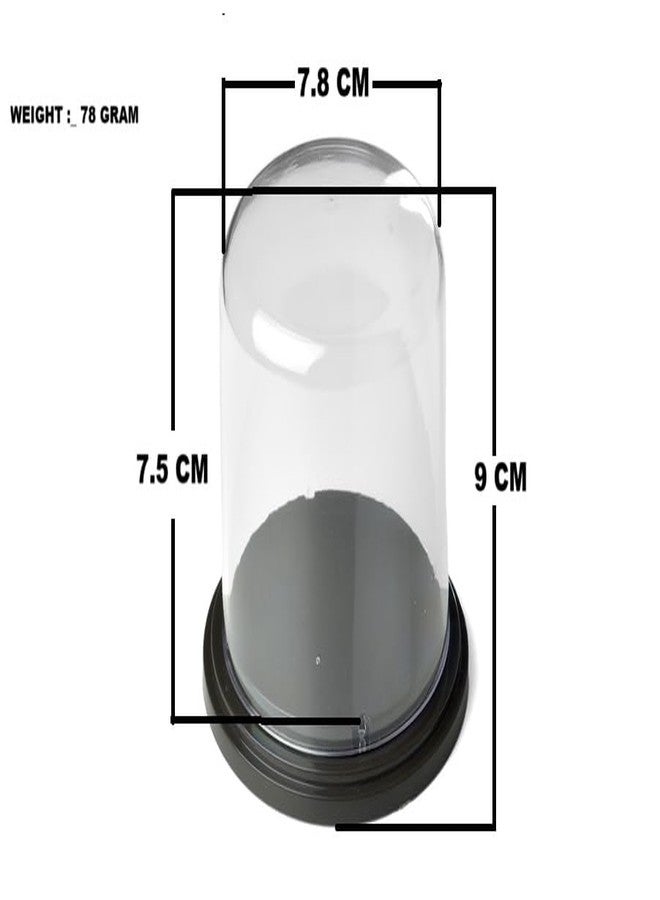 Even Plastic Dome with Dark Brown Base, Tabletop Centerpiece Display Cloche, Clear and Unbreakable, Dome for Storage Lord s Statue, showpieces, jwellery (Big Dome (9 x 7.8 cm)) - Image 2