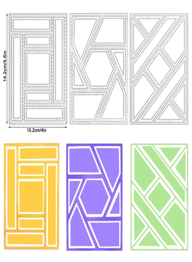 AFUNTA 3 PCS Rectangular Die Cuts for Card Making, Frame Scrapbook Metal Cutting Dies Embossing Tools for Card Making Supplies, Paper Album Decor - Image 2