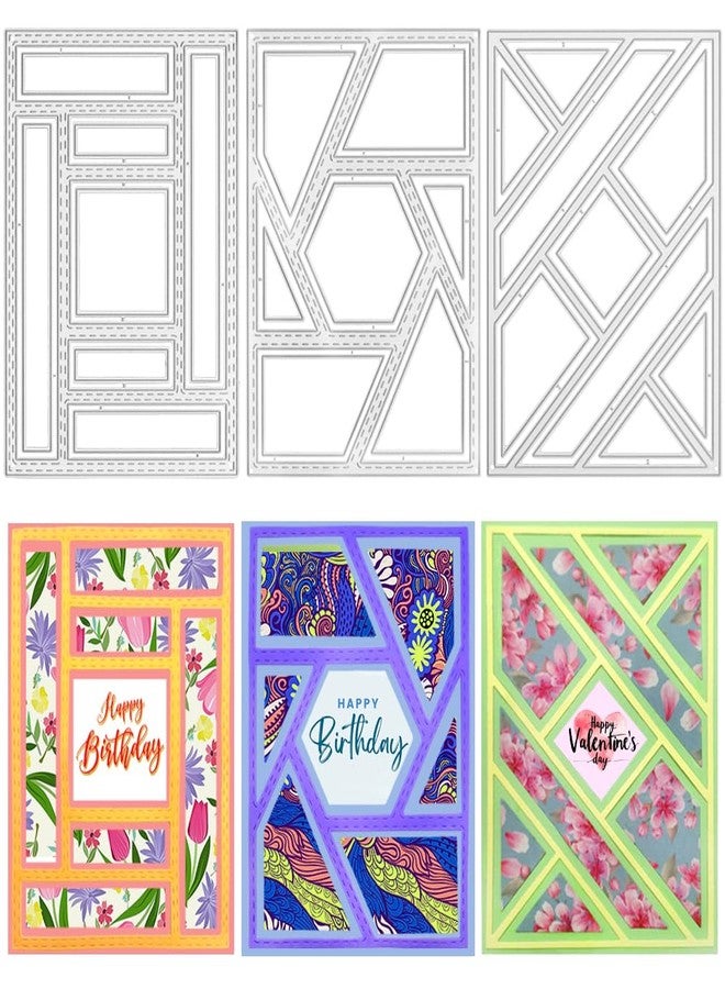 AFUNTA 3 PCS Rectangular Die Cuts for Card Making, Frame Scrapbook Metal Cutting Dies Embossing Tools for Card Making Supplies, Paper Album Decor - Image 1