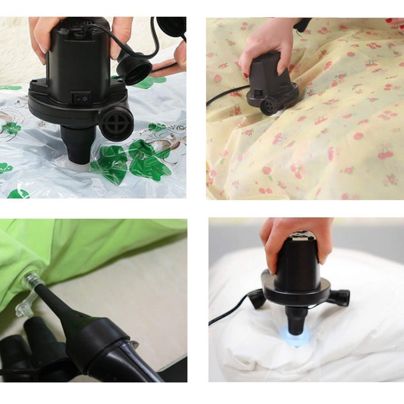 DR Mall Nirva Electric QuickFill Air Pump Portable Inflator Air Mattress Pump with 3 Nozzles for Air Bed Inflatables  - Image 4
