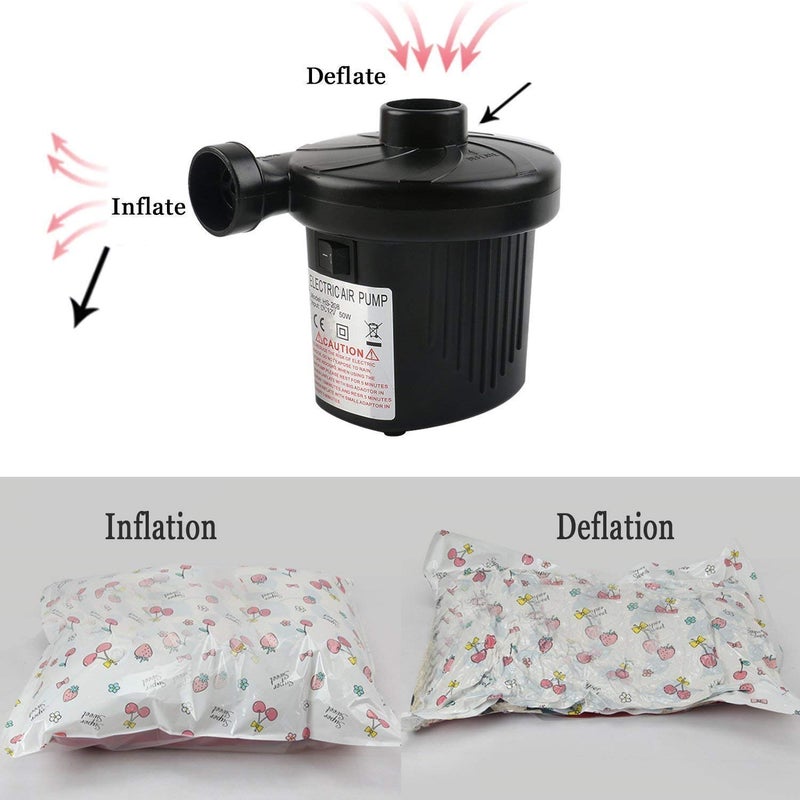 DR Mall Nirva Electric QuickFill Air Pump Portable Inflator Air Mattress Pump with 3 Nozzles for Air Bed Inflatables  - Image 5