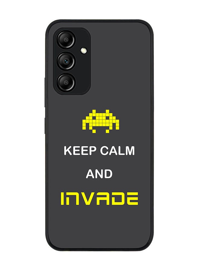 Stylizedd Rugged Black edge case for Samsung Galaxy A34 5G Slim fit Soft Case Flexible Rubber Edges Anti Drop TPU Gel Thin Cover - Keep Calm And Invade - Image 1