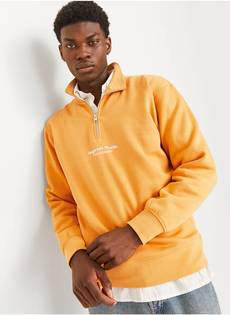 JACK & JONES Quarter Zip Knitted Sweater