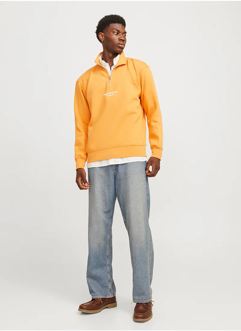 JACK & JONES Quarter Zip Knitted Sweater