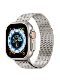 Replacement Strap For Apple Watch Series 6 44mm Milanese Loop Magnetic Clasp Stainless Steel Watch Band Titanium Gold