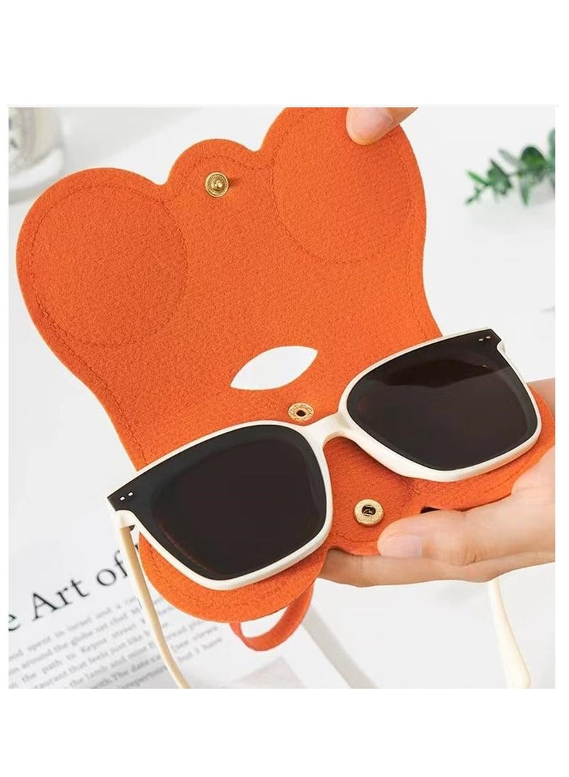 Golden 3 Piece Portable Eyeglass Case Portable Glasses Bag Creative Glasses Box Anti-Stress Sun Glasses Storage Bag Men & Women Myopia Glasses Protective Cover, Ultra-Fine Leather Soft & Protective(3 Colors) - Image 4