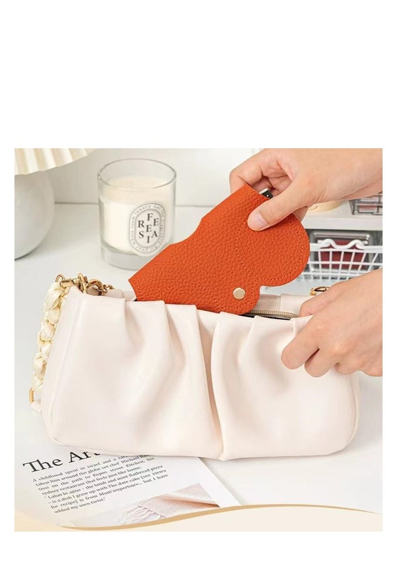 Golden 3 Piece Portable Eyeglass Case Portable Glasses Bag Creative Glasses Box Anti-Stress Sun Glasses Storage Bag Men & Women Myopia Glasses Protective Cover, Ultra-Fine Leather Soft & Protective(3 Colors) - Image 3