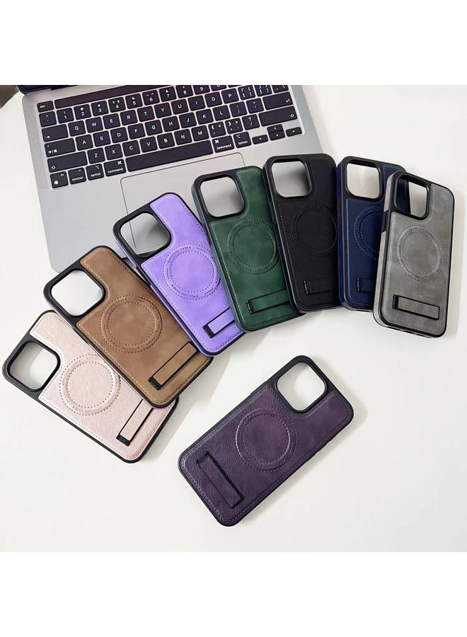 اس-توب جراب لهاتف iPhone 15 متعدد الوظائف مزود بحامل MagSafe PU - Image 2