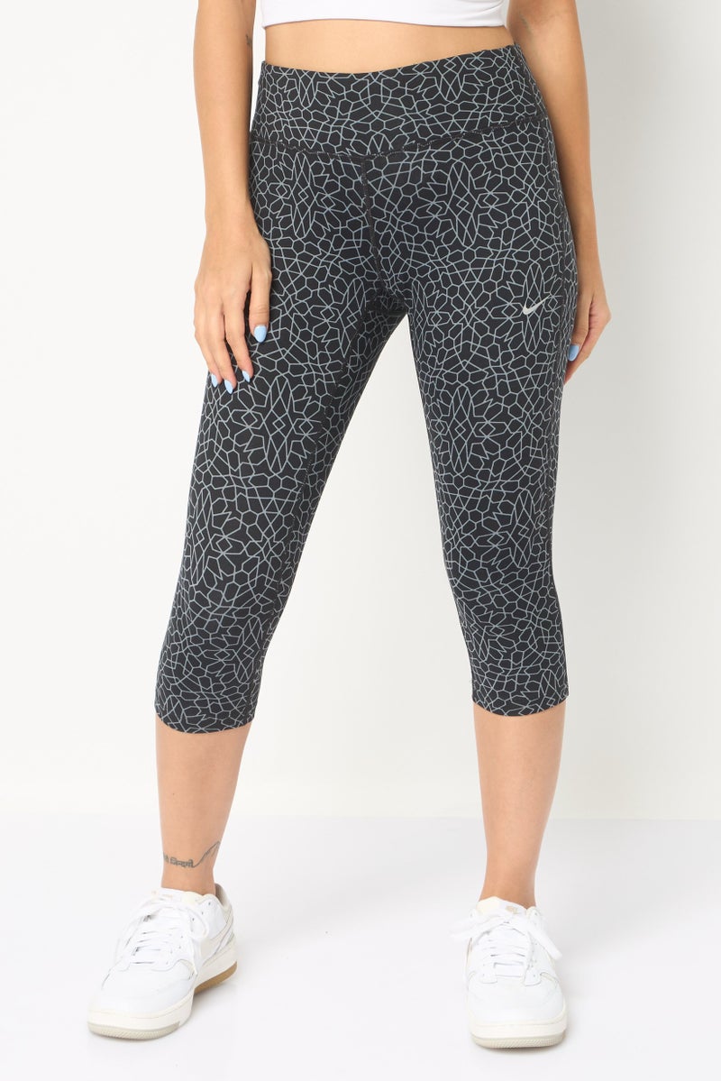 Nike Women Tight Fit Running Capri Tights, Multicolor - Image 1